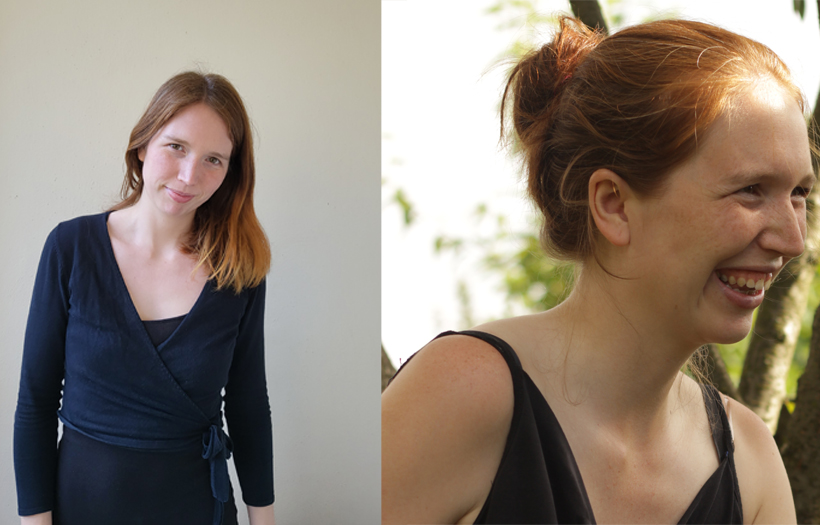 Das Bild besteht aus zwei einzelnen Bildern einer Frau mit roten Haaren. Auf dem linken schaut sie direkt in die Kamera, auf dem rechten zur Seite.